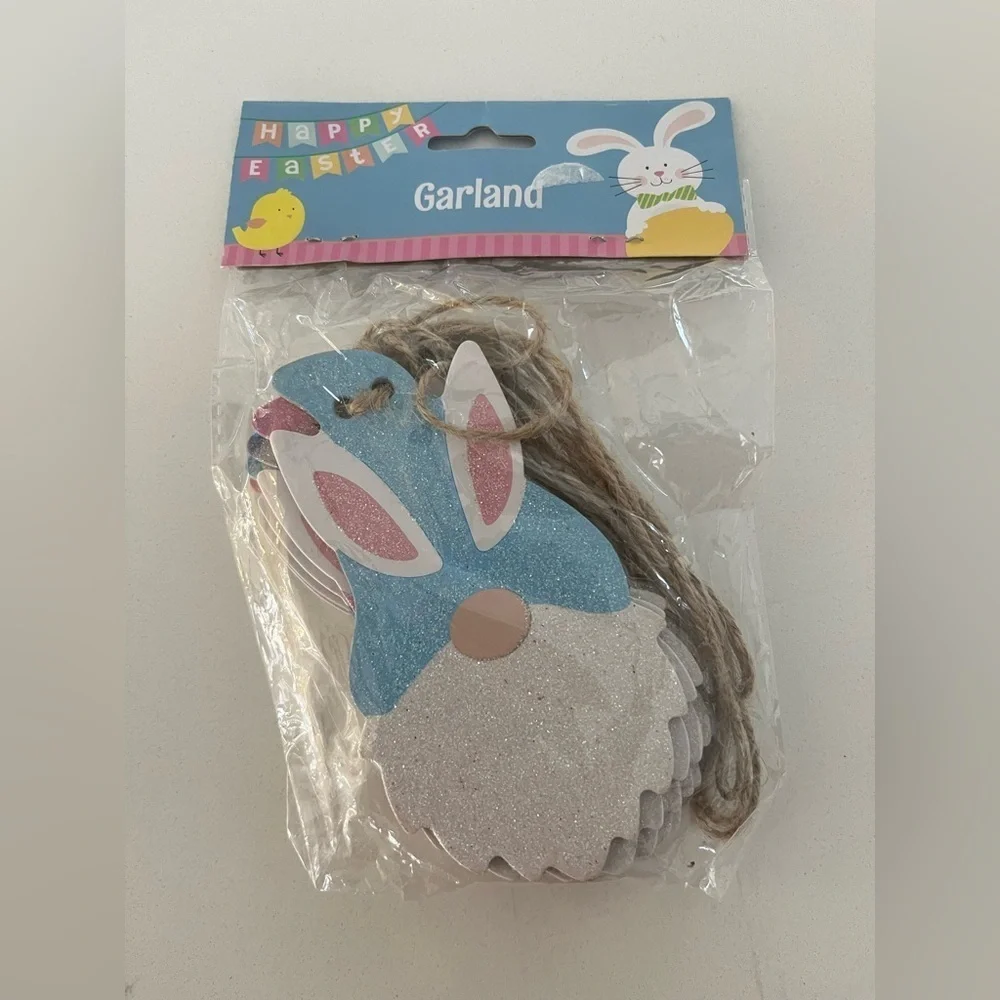 Easter Bunny Gnome Wooden Garland Banner